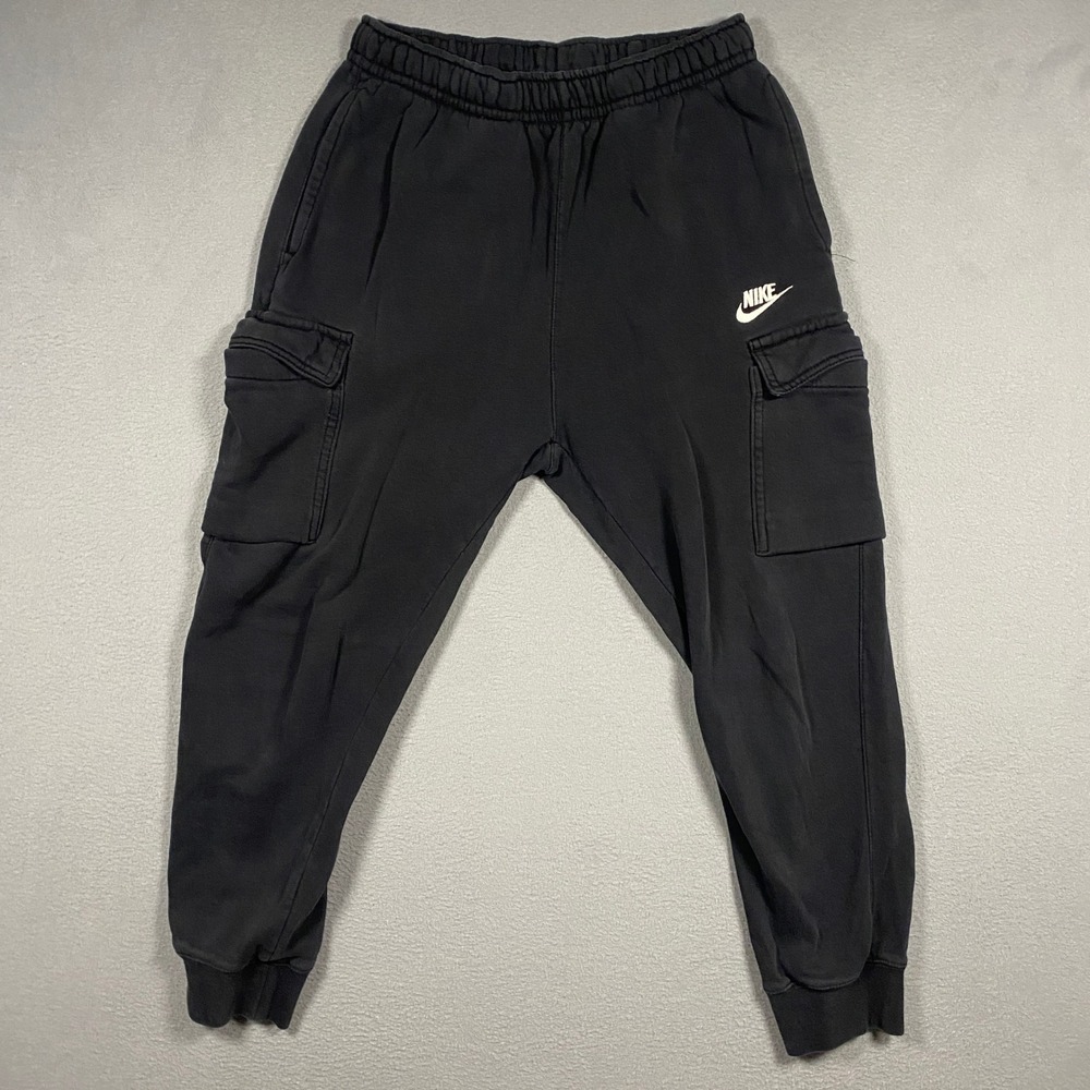 Nike Cargo Sweatpants Mens Small Black Fleece Tapered Joggers Sportswear